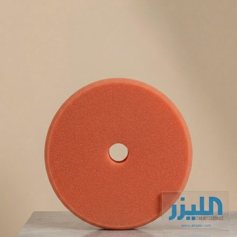إسفنجة تلميع سيارات برتقالية متوسطة الخشونة مع فتحة تهوية مركزية (Orange Foam Polishing Pad)